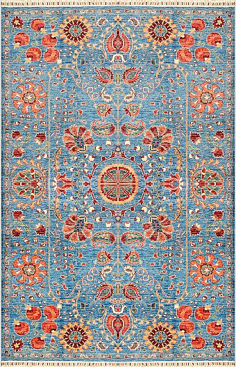Шерстяной Пакистанский ковер Suzani №3904 276x181cm