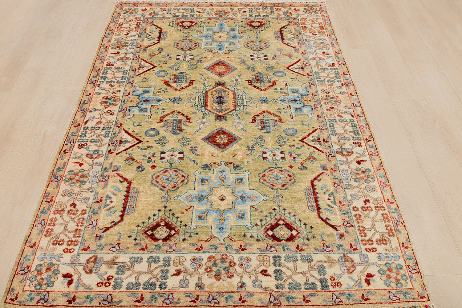 Шерстяной ковер ручной вязки KAZAKH, размер 190x124cm изображение