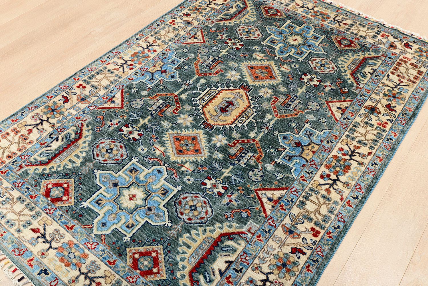 Шерстяной ковер ручной вязки KAZAKH, размер 183x124cm изображение