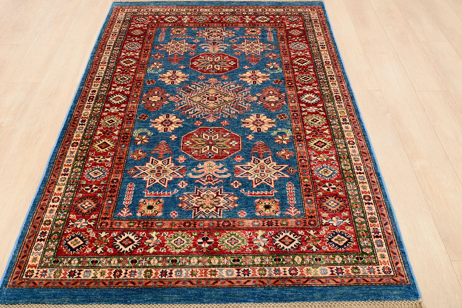 Шерстяной ковер ручной вязки KAZAKH, размер 186x122cm изображение
