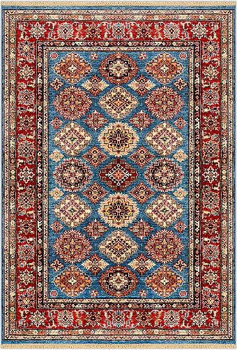 Шерстяной Азербайджанский ковер Kazakh №3919 221x150cm