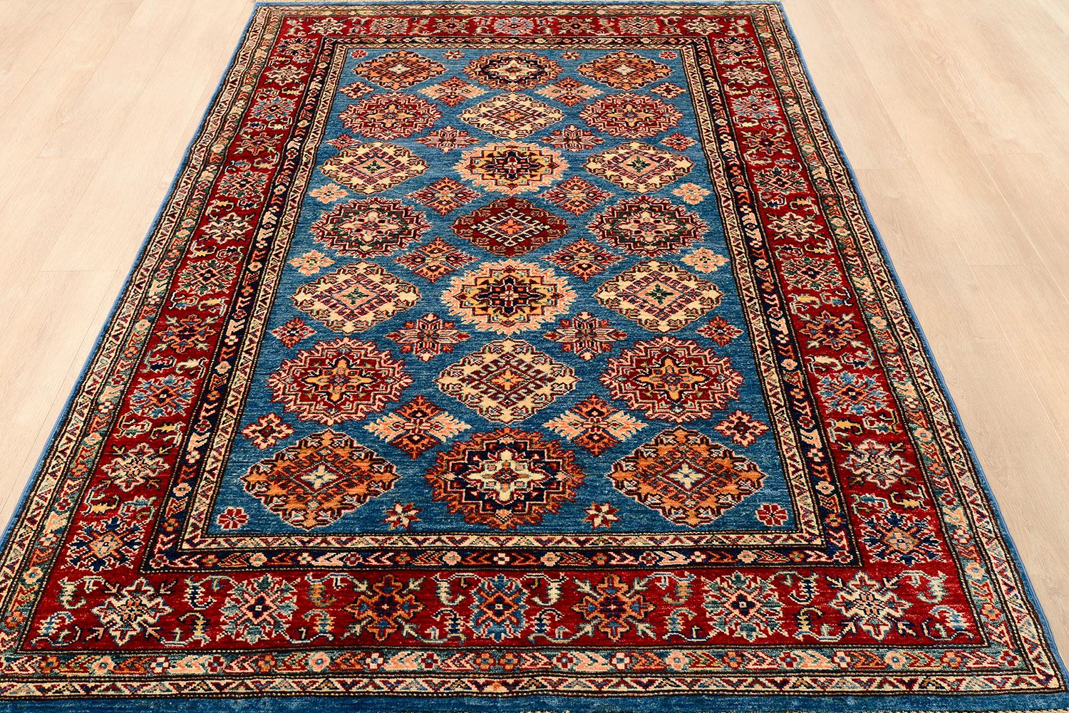 Шерстяной ковер ручной вязки KAZAKH, размер 221x150cm изображение