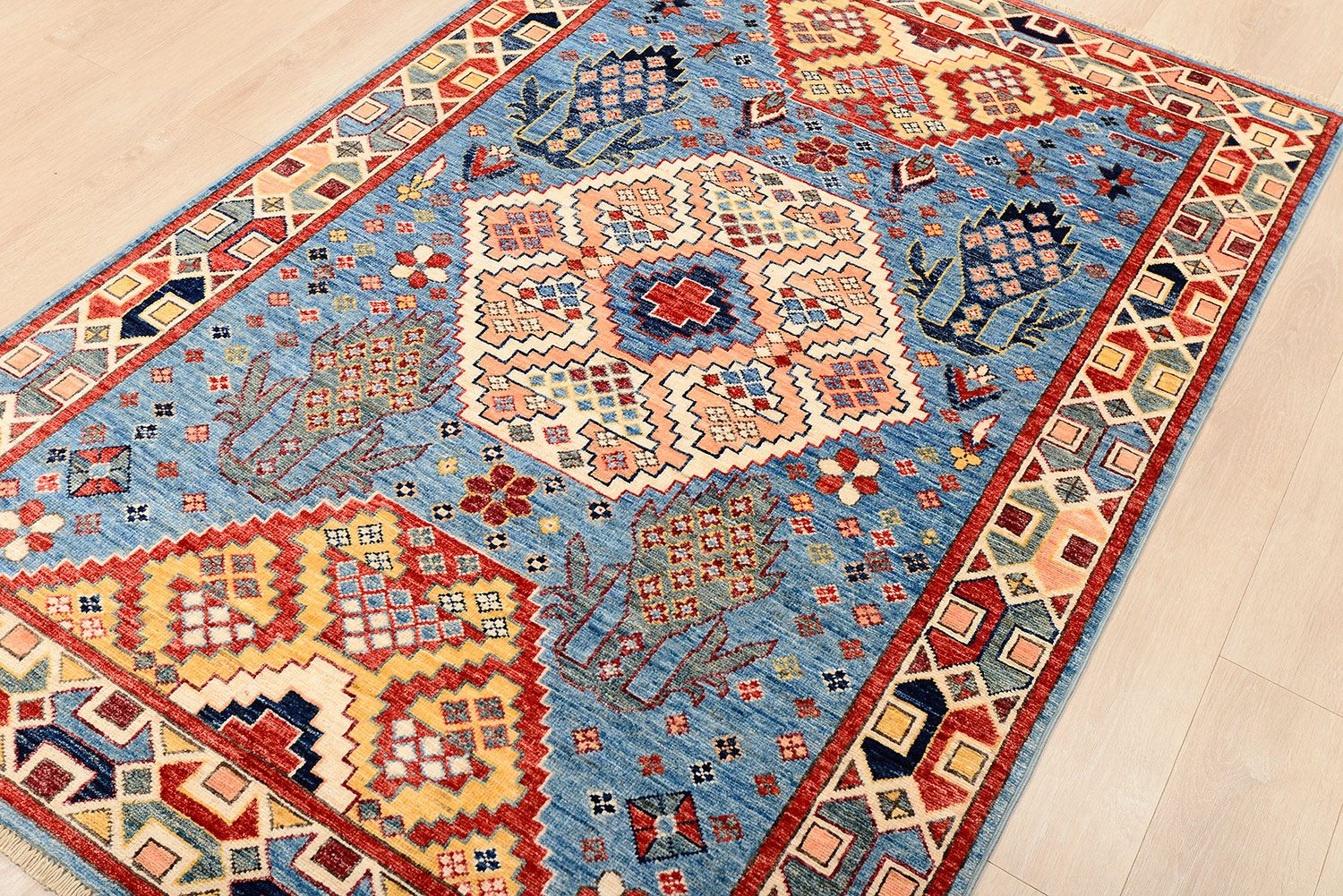 Шерстяной ковер ручной вязки KAZAKH, размер 184x126cm изображение