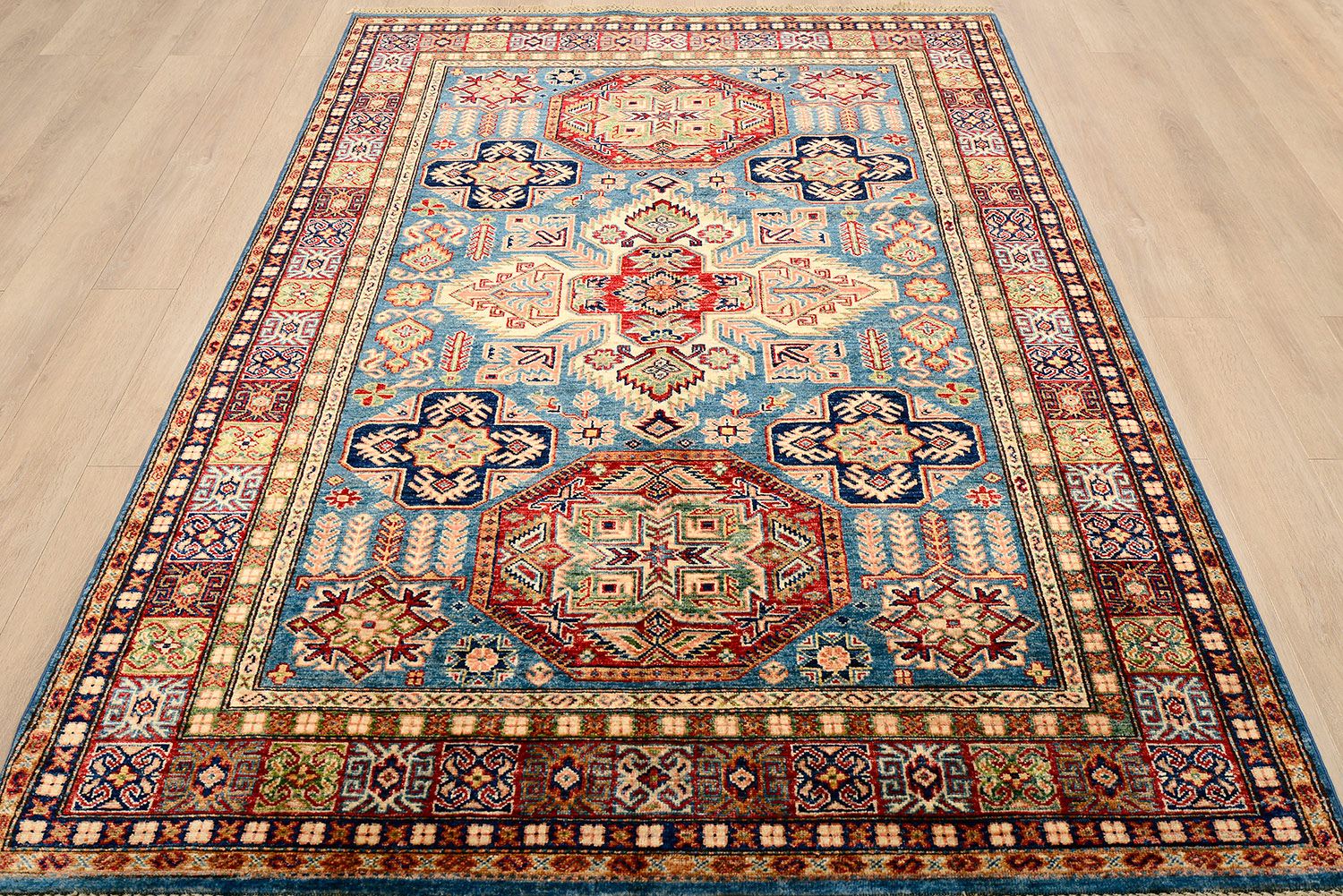 Шерстяной ковер ручной вязки KAZAKH, размер 214x156cm изображение