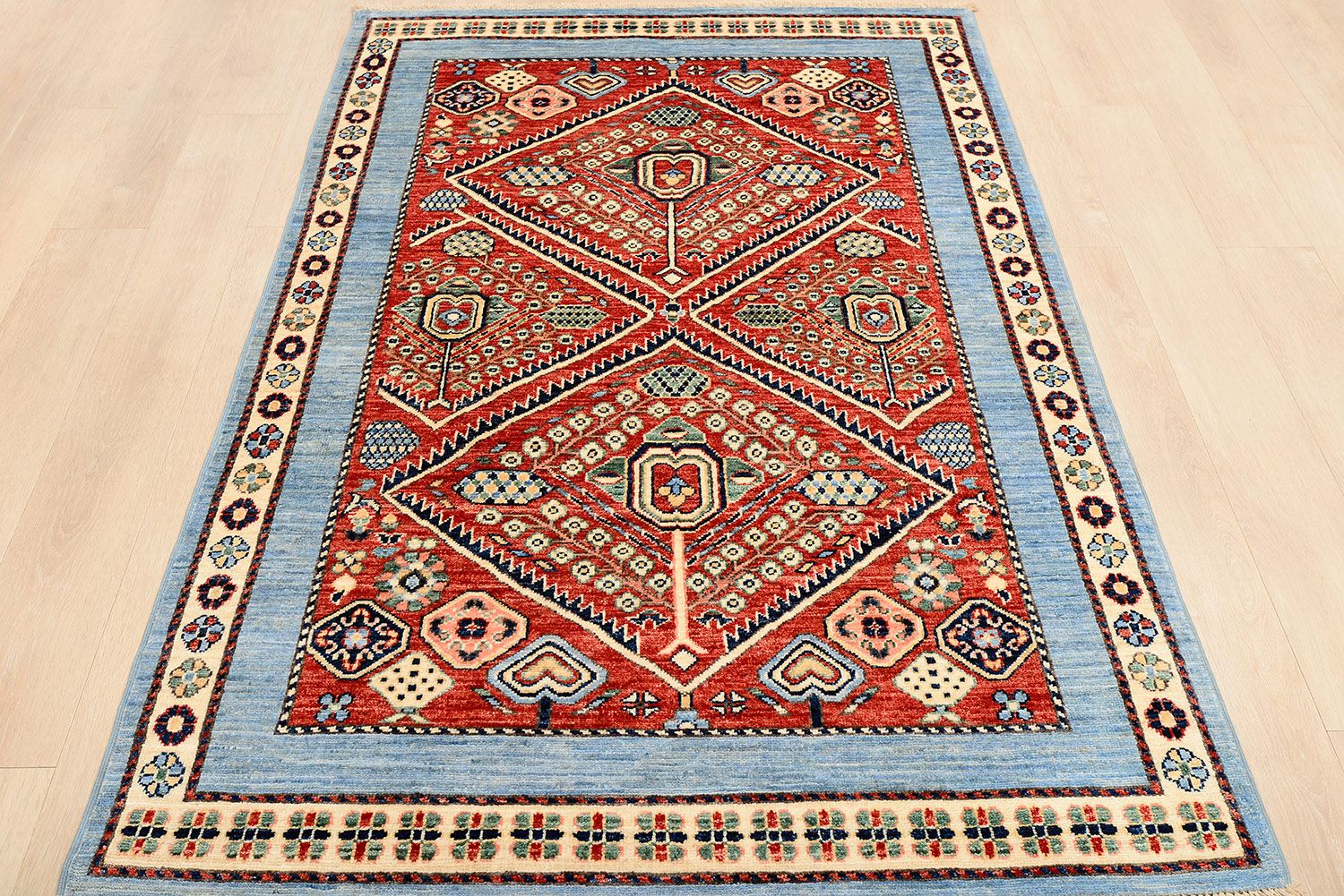Шерстяной ковер ручной вязки KAZAKH, размер 183x120cm изображение