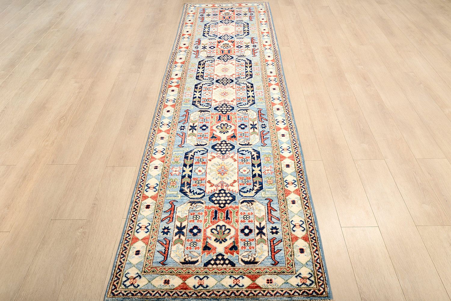 Шерстяной ковер ручной вязки KAZAKH, размер 303x80cm изображение