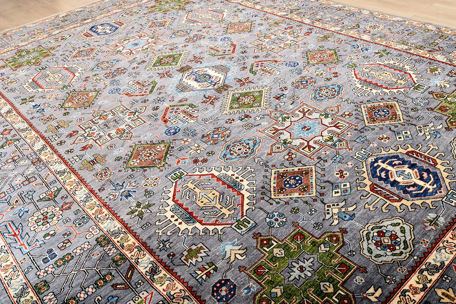 Шерстяной ковер ручной вязки KAZAKH, размер 427x304cm изображение