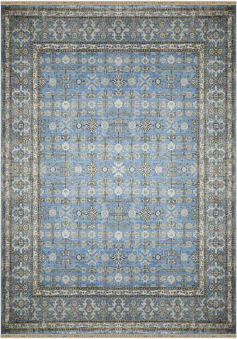 Современный Индийский ковер Kashkar №1679 363x265cm из бамбукового шелка в стиле неоклассика