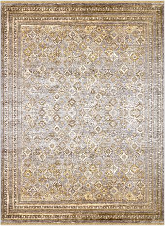 Современный Индийский ковер Kashkar №3087 368x275cm из бамбукового шелка в стиле неоклассика