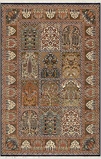 Индийский Paradise Garden ковер №2567 187x124cm из шелка и шерсти