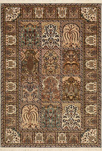 Индийский Paradise Garden ковер №2583 183x126cm из шелка и шерсти