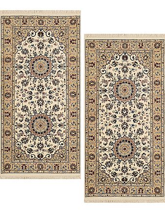 Индийский Nain Jaipuri ковер №2922 122x63cm из шелка и шерсти