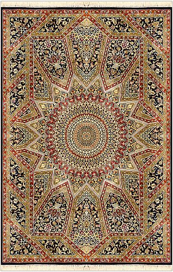 Шелковый Индийский ковер Gombad Kashmiri №2794 193x127cm
