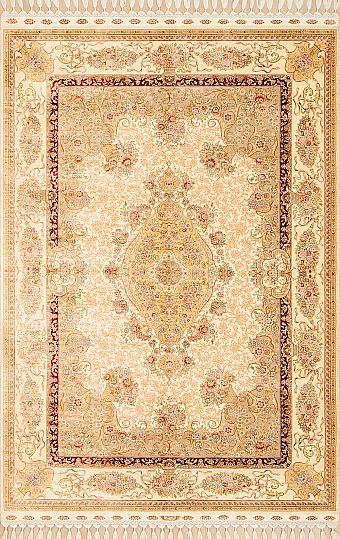 Современный Индийский ковер Aubusson №2660 185x126cm из шелка в стиле неоклассика