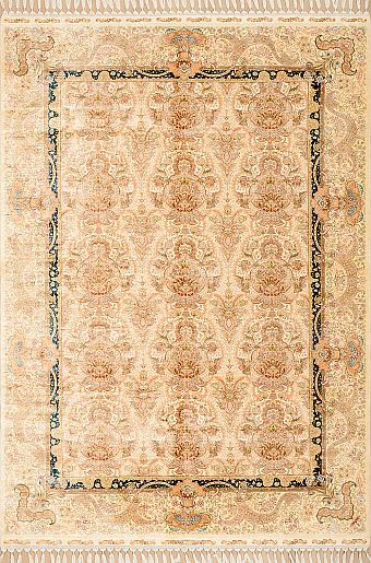 Современный Индийский ковер Rocaille №2665 235x168cm из шелка в стиле неоклассика