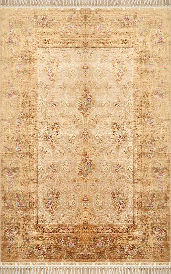 Современный Турецкий ковер Aubusson №2434 306x198cm из шелка в стиле неоклассика
