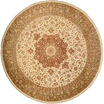 Индийский Tabrizi ковер №1954 368x368cm из шелка и шерсти