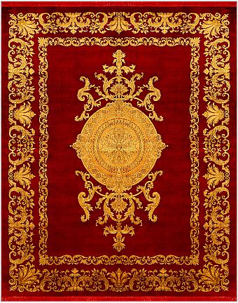 Современный Индийский ковер Savonnerie №1598 255x202cm из шелка в стиле неоклассика