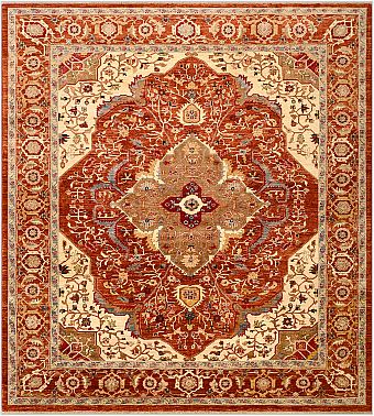 Шерстяной Пакистанский ковер Heriz №1061 310x281cm