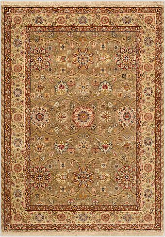 Индийский Agra ковер №3167 215x153cm из шелка и шерсти