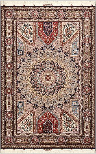 Персидский Tebriz Gombad ковер №1849 300x204cm из шелка и шерсти