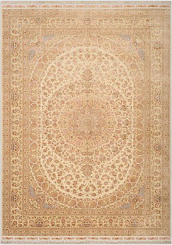 Индийский Hereke ковер №3337 355x258cm из шелка и шерсти