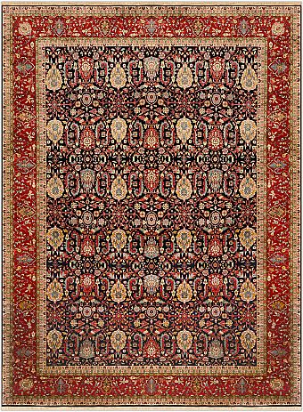 Шерстяной Индийский ковер Sultanabad №1070 378x274cm