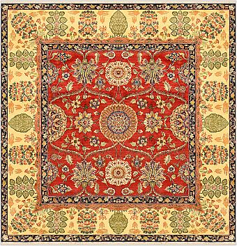 Шерстяной Индийский ковер Agra №1025 245x243cm