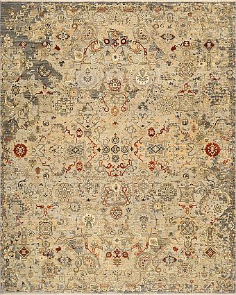 Современный Индийский ковер Artefact №1202 306x245cm из шерсти и шелка в стиле неоклассика