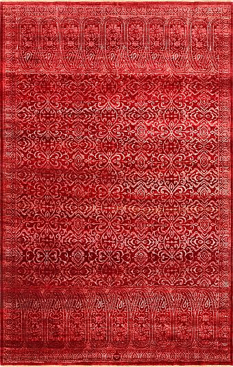 Современный Индийский ковер Paisley №2210 300x194cm из шерсти и шелка в стиле неоклассика