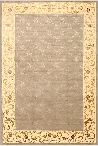 Современный Тибетский ковер Gansu №2444 302x200cm из шерсти и шелка в стиле неоклассика