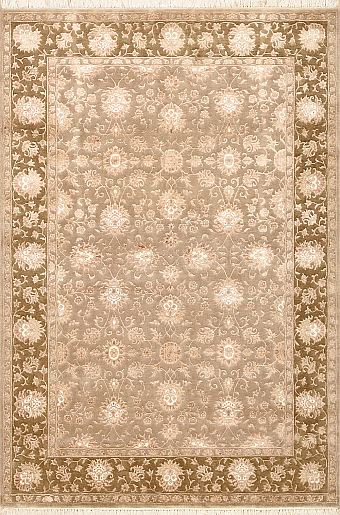 Современный Индийский ковер Tabrizi №2129 243x167cm из шерсти и шелка в стиле неоклассика