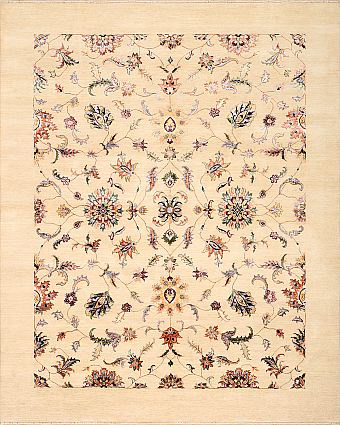 Современный Индийский ковер Mille Fleur №2162 303x245cm из шерсти и бамб. шелка в стиле неоклассика