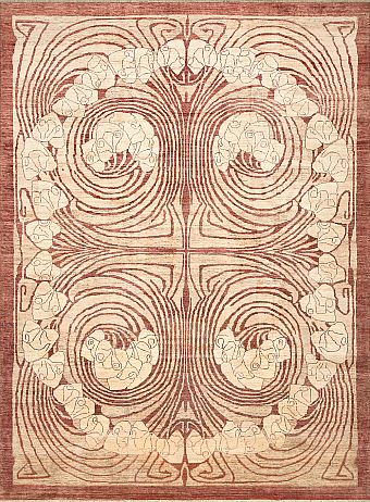 Современный Пакистанский ковер Saltani №4105 366x269cm из шерсти в стиле неоклассика