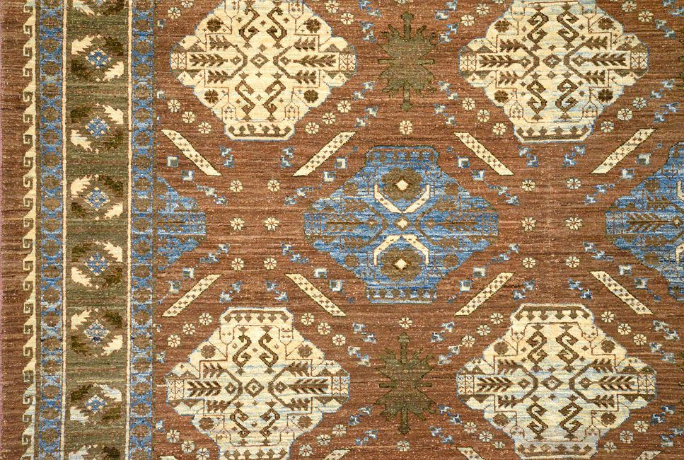 Пакистанский ковер Ковер "Салтани" шерстяной Прямоугольный 257x200cm фото крупным планом