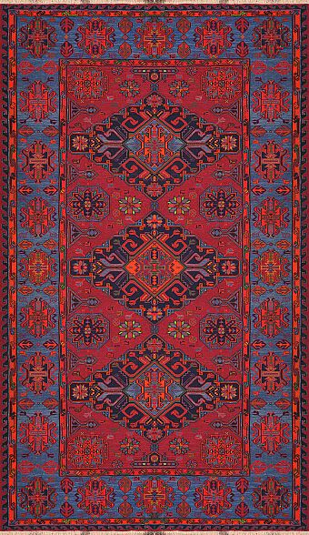 Безворсовый Дагестанский ковер Sumakh №4116 392x218cm из шерсти