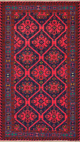 Безворсовый Дагестанский ковер Sumakh №4121 376x217cm из шерсти