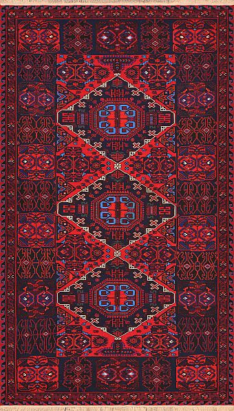 Безворсовый Дагестанский ковер Sumakh №4123 386x224cm из шерсти