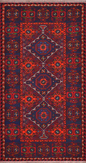 Безворсовый Дагестанский ковер Sumakh №4124 367x200cm из шерсти