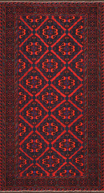 Безворсовый Дагестанский ковер Sumakh №4125 371x198cm из шерсти