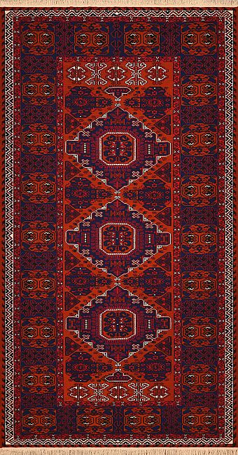 Безворсовый Дагестанский ковер Sumakh №4132 422x220cm из шерсти