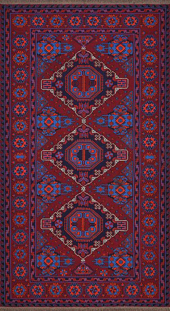 Безворсовый Дагестанский ковер Sumakh №4133 374x213cm из шерсти