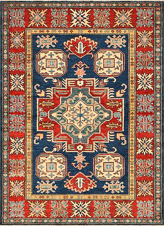 Шерстяной Азербайджанский ковер Kazakh №1539 177x131cm