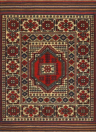 Безворсовый Пакистанский ковер Sirjan №4150 269x201cm из шерсти