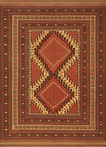 Безворсовый Пакистанский ковер Sirjan №4152 268x197cm из шерсти
