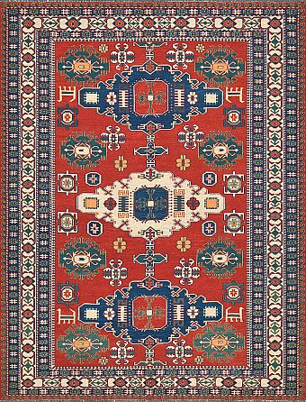 Безворсовый Пакистанский ковер Sumakh №4184 224x189cm из шерсти