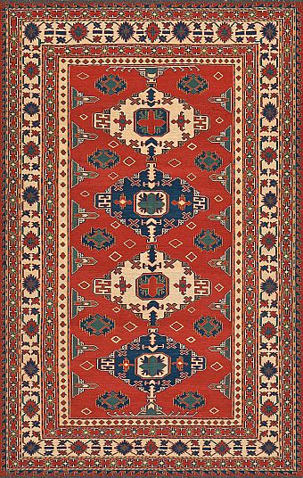 Безворсовый Пакистанский ковер Sumakh №4188 282x180cm из шерсти