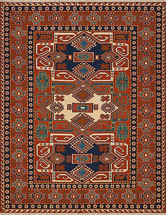 Безворсовый Пакистанский ковер Sumakh №4191 199x155cm из шерсти