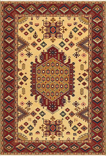 Безворсовый Пакистанский ковер Sumakh №4204 292x200cm из шерсти