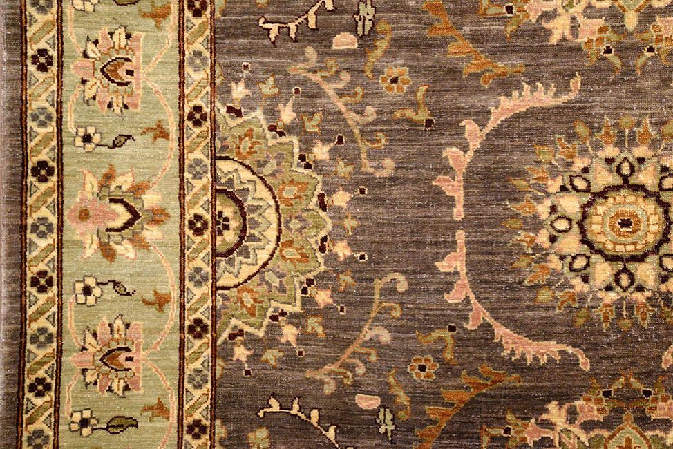 Пакистанский ковер SALTANI шерстяной Прямоугольный 259x179cm фото крупным планом